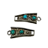 Turquoise & Sterling Silver Watch Band Tips Navajo