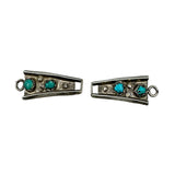 Turquoise & Sterling Silver Watch Band Tips Navajo