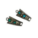 Turquoise & Sterling Silver Watch Band Tips Navajo