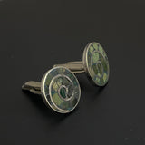 Sterling Silver Gemstone Cufflinks Mexico Vintage