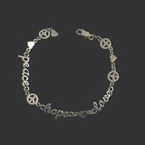 Sterling Silver Peace Love Hope Bracelet