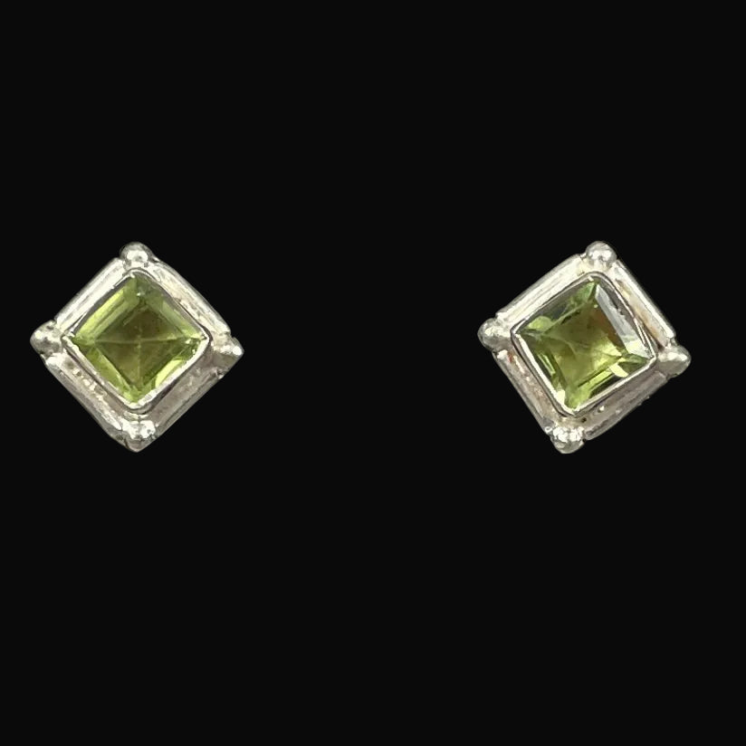 Sterling Silver Peridot Stud Earrings