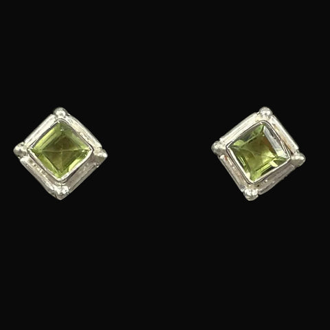 Sterling Silver Peridot Stud Earrings