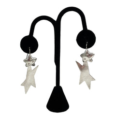 Sterling Silver Star Earrings Mexico Convertible Vintage