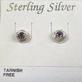 Sterling Silver Amethyst Stud Earrings