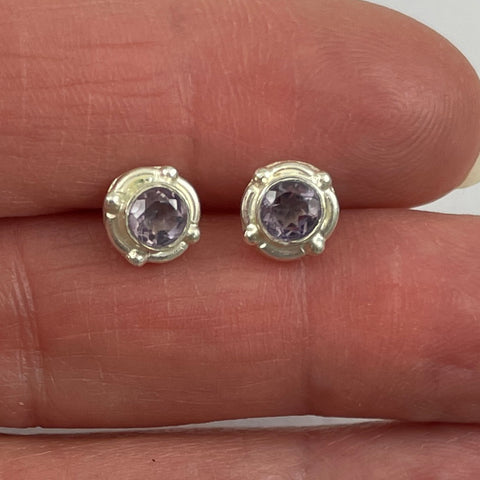 Sterling silver amethyst stud earrings
gemstones