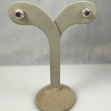 Sterling Silver Amethyst Stud Earrings