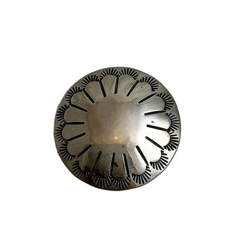 Native American Large Concho Silver Button