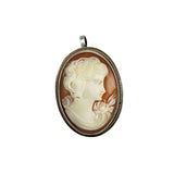 Antique Shell Cameo Sterling Silver Brooch by Giovanni Apa