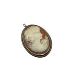 Antique Shell Cameo Sterling Silver Brooch by Giovanni Apa