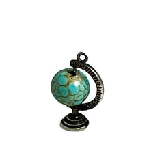 Sterling Silver Spinning Globe Charm Vintage Danecraft