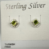 Sterling Silver Peridot Stud Earrings