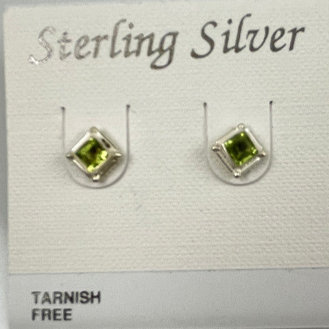Sterling Silver Peridot Stud Earrings