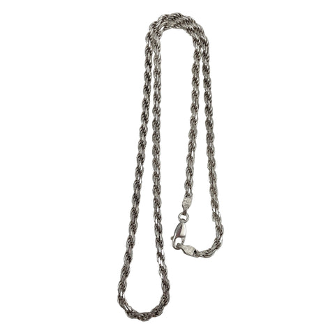 Italian Sterling Silver Rope Chain Necklace