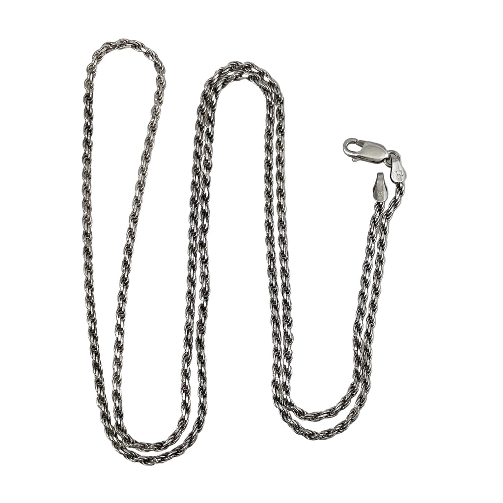 Italian Sterling Silver Rope Chain Necklace 30 inches