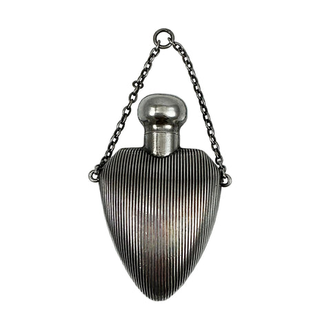 Vintage Sterling Silver Fluted Perfume Scent Bottle