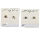 Sterling Silver Amethyst Stud Earrings