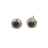 Sterling Silver Amethyst Stud Earrings