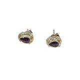 Sterling Silver Amethyst Teardrop Stud Earrings