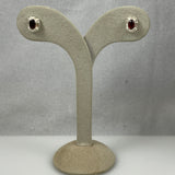 Sterling Silver Garnet Stud Earrings