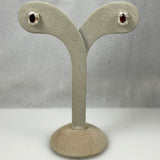 Sterling Silver Garnet Stud Earrings