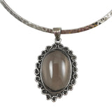 Smoky Quartz & Sterling Silver Pendant Necklace