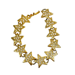 Vintage Gold Star Rhinestone Bracelet