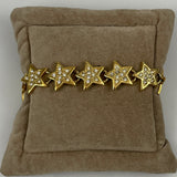 Vintage Gold Star Rhinestone Bracelet