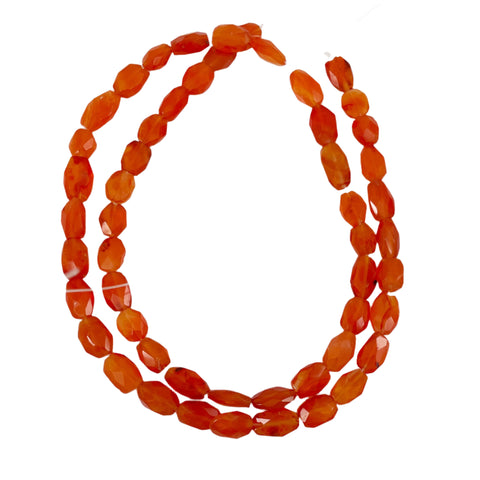 Faceted Carnelian Orange Beads