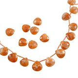 Sunstone Faceted Flat Briolettes