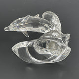 Swarovski Crystal Dolphin on Wave Figurine Signed