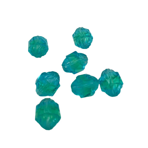 Blue & Green Saturn Glass Uranium Beads