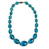Vintage Teal Blue Glass Beaded Necklace