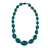 Vintage Teal Blue Glass Bead Necklace