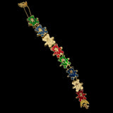 Enamel Teddy Bear Slider Bracelet Vintage