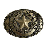 State of Texas Seal Brass Belt Buckle by Tommy Lama