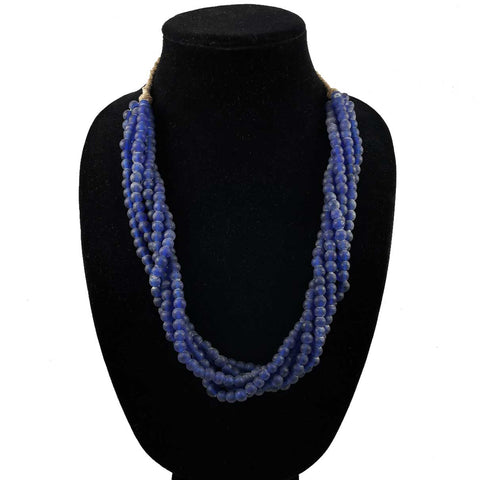 Tibetan Blue Glass Antique Bead Necklace