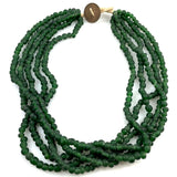 Nepal Green Glass Antique Bead Necklace