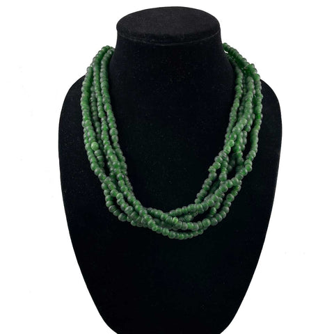 Tibetan Green Glass Antique Bead Necklace