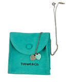 Sterling Silver Tiffany & Co Double Heart Tag Necklace