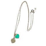 Sterling Silver Tiffany & Co Double Heart Tag Necklace