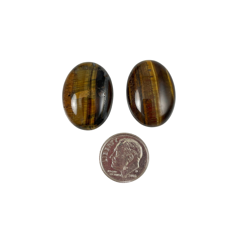 Tiger's Eye Oval Gemstone Cabochons 25mm