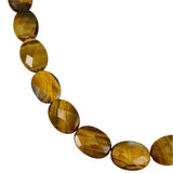 Large Tiger's Eye Gemstone Faceted Oval Beads 19 x 15mm