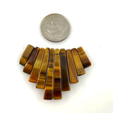 Tiger's Eye Fan Pendants Vintage