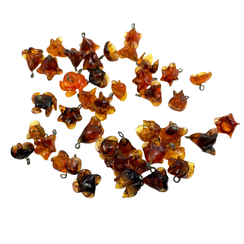 Topaz Glass Flower Beads with Wire 