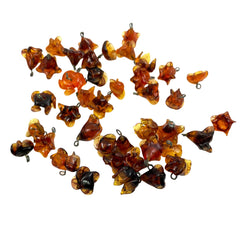 Topaz Glass Flower Beads with Wire - Vintage (6)