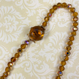 Elegant Topaz Swarovski Crystal Necklace 1950's