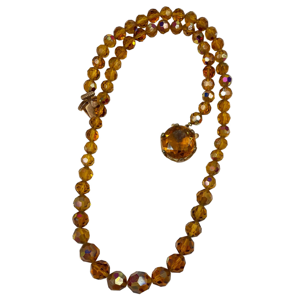 Vintage Topaz Swarovski Crystal Necklace 1950's