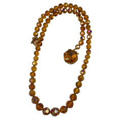 Elegant Topaz Swarovski Crystal Necklace 1950's
