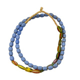 Antique Faceted Blue Yellow Glass Trade Beads Necklace